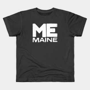 ME Maine State Vintage Typography Kids T-Shirt